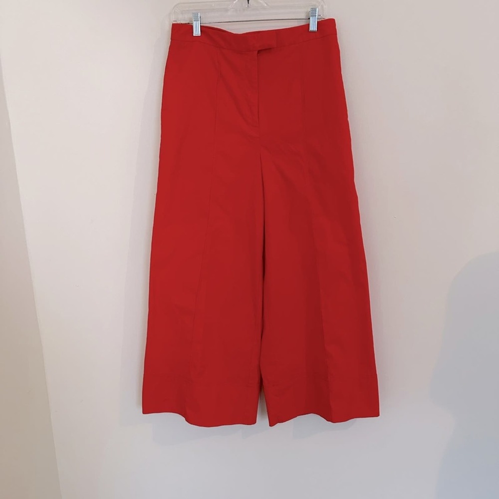 Anthropologie 100% Cotton Poplin Wide Leg Pants Flare w/ Pockets